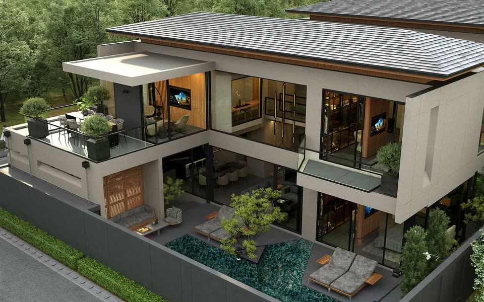 Zenithy La Ville Oasis Collection pool villa in darker tones